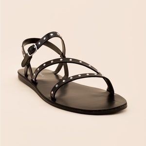 100% New Size 8.5 Indigo rd. Black Pobart Embellished Sandals